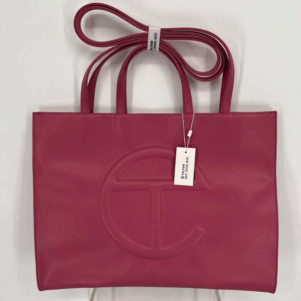 Telfar Large Shopping Bag Handbag Vegan Leather Crossbody Corned Beef w/ Dustbag